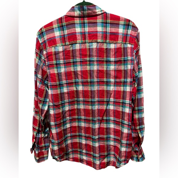 RALPH LAUREN Vintage Plaid Linen Shirt - Picture 8 of 8